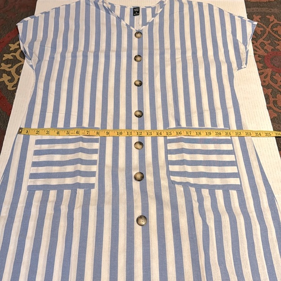 CCO PRICE DROP 🔥🔥 NWOT White and Blue Stripes Summer Dress Size XL - Picture 10 of 10